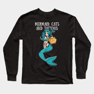 Mermaid, Cats and Tattoos Long Sleeve T-Shirt